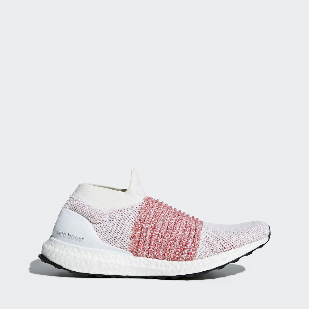 Adidas Ultraboost Laceless - παπουτσια για τρεξιμο γυναικεια - Ασπρα/Ασπρα/Βαθυ Κοκκινα,Μέγεθος: EU